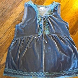 POL Velvet sleeveless top